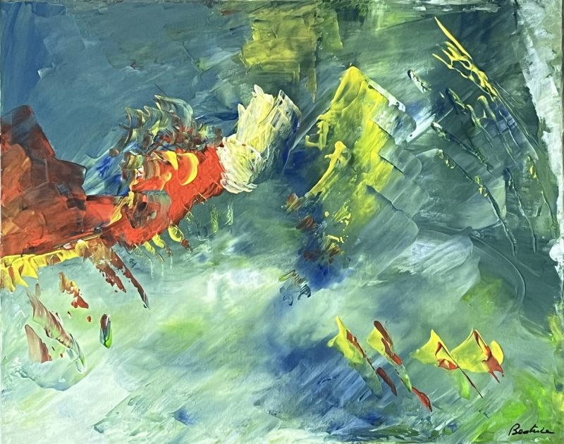 toile médiumnique réalisée par Béatrice Flandrois