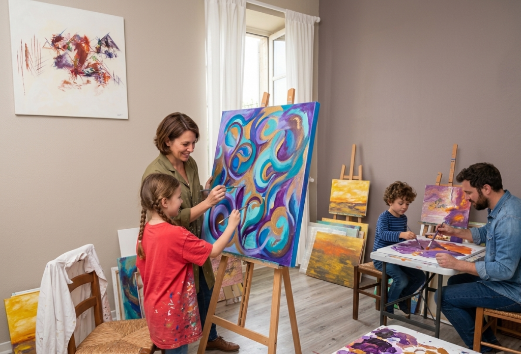 Atelier de peinture adultes et enfant avec Béatrice Flandrois