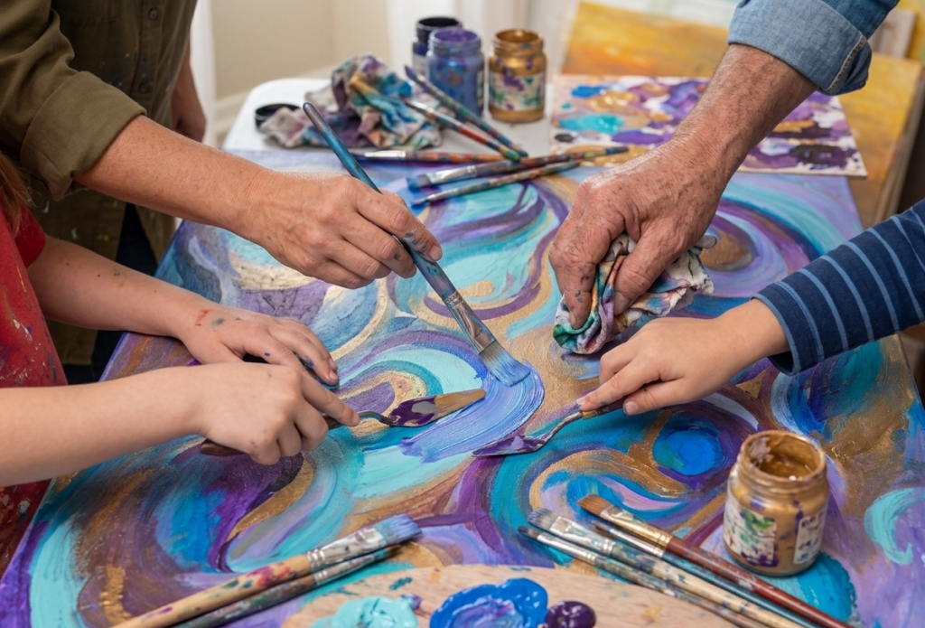 Atelier de peinture de Béatrice Flandrois.